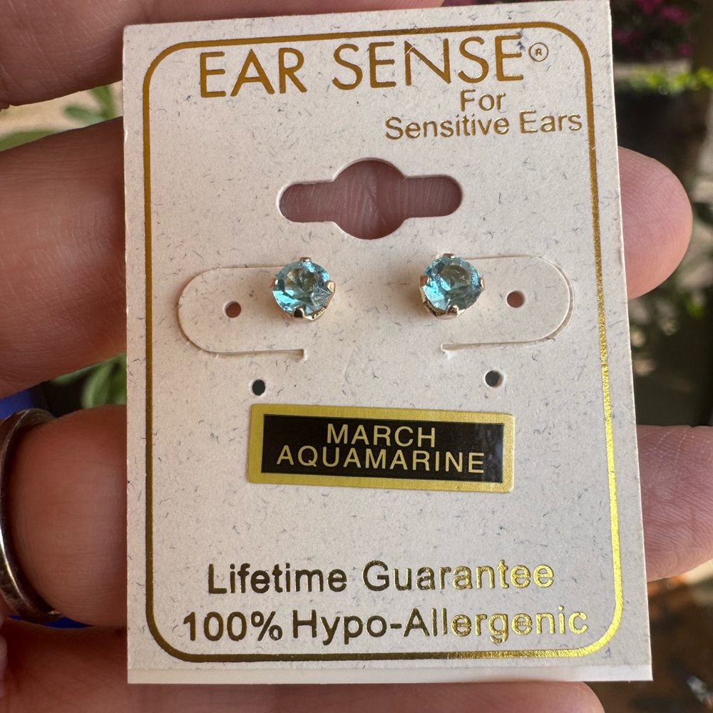 Aquamarine Earrings for Sensitive Ears